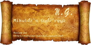 Mikulás Györgyi névjegykártya